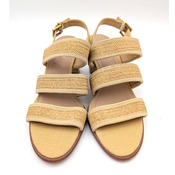Franco Sarto Buco Heeled Sandals Women's Ankle Strap Natural Size US8 EU38.5 - Picture 2 of 12